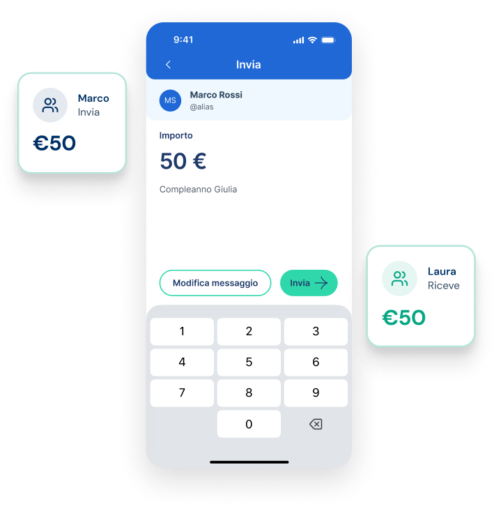 Interfaccia trasferimento P2P Sportpay